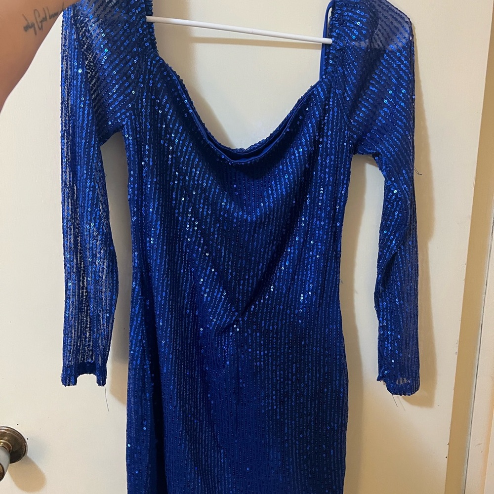 Dazzling Royal Blue Sequin Mini Dress